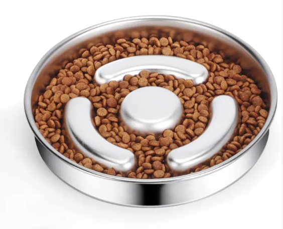 Stainless Steel Pet Slow Feeder– premium feeding and hydration accessory for pets by Pet Haven Supply, front view