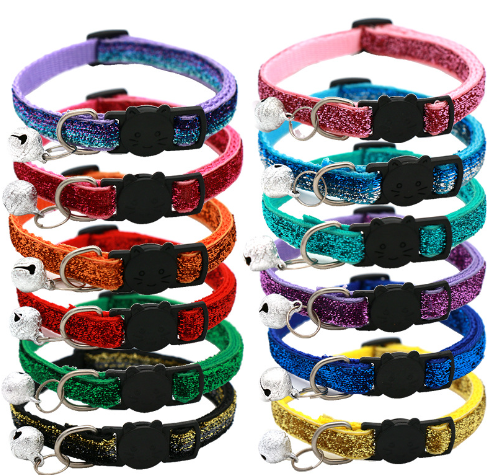 Adjustable Colorful Cat Collar with Bell for Pets– premium walking and training gear for cats by Pet Haven Supply, detail view