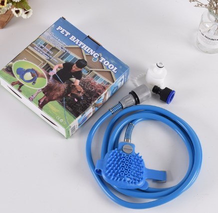 Dog Bath Sprinkler and Brush for Easy Pet Cleaning– premium grooming tool for dogs by Pet Haven Supply, front view