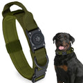 Premium Tactical AirTag Dog Collar 100% Waterproof Integrated Apple Air Tag Dog Collars with Hard PC Holder Adjustable Military Handle GPS Dog for Medium Large Dogs– walking and training gear for breed by Pet Haven Supply