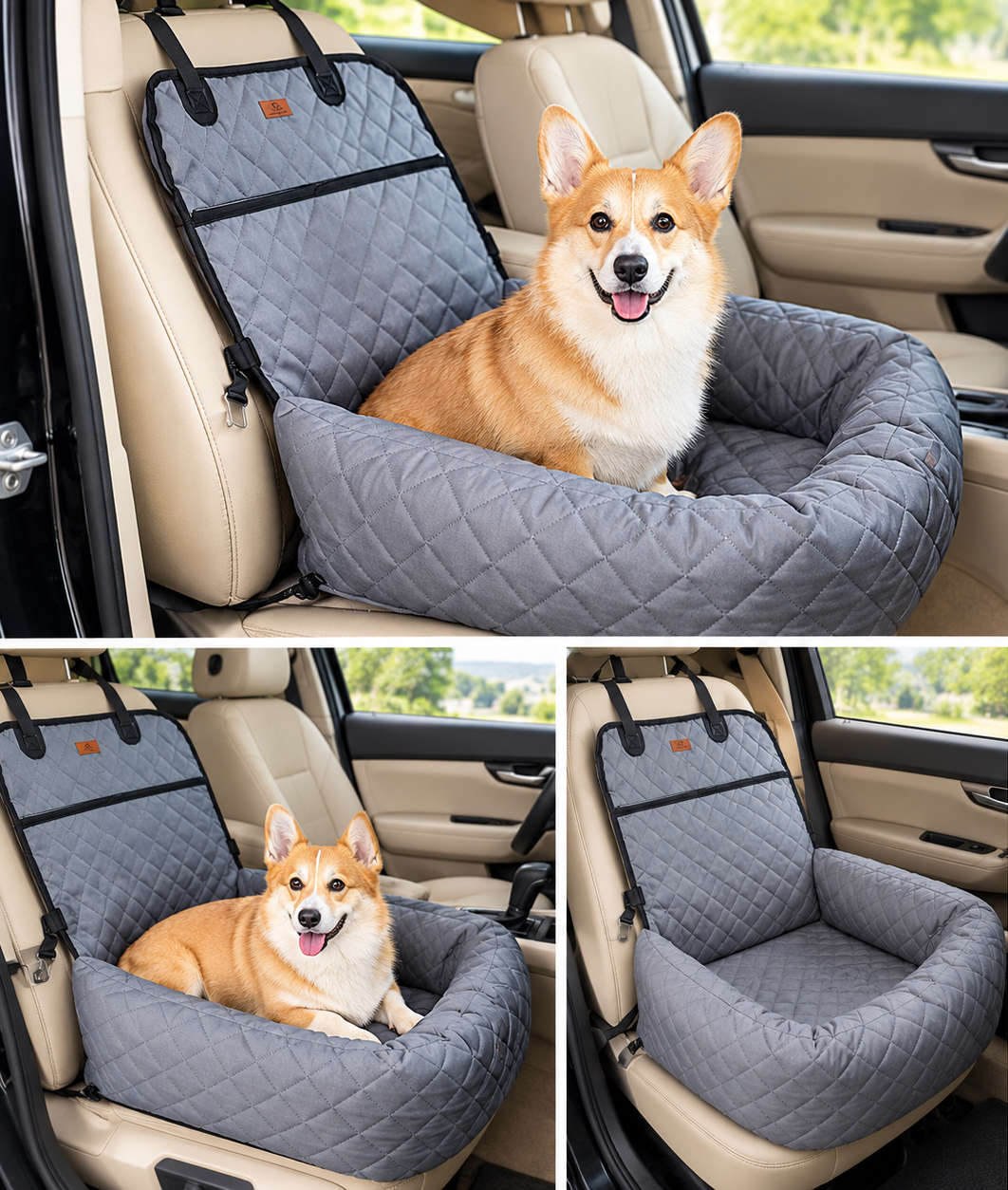 New Multifunctional Pet Car Bed with Thick Cushion– premium car travel gear for pets by Pet Haven Supply